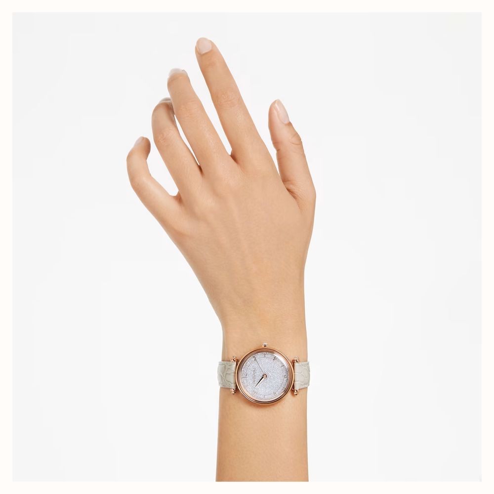 Swarovski Rose Gold Crystalline Wonder Beige Leather Watch - MococoSwarovski56568999009656568996Watches and Accessories