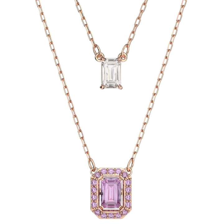 Swarovski Rose Gold Millenia Layered Pink Necklace - MococoSwarovski56405589009656405581Necklaces