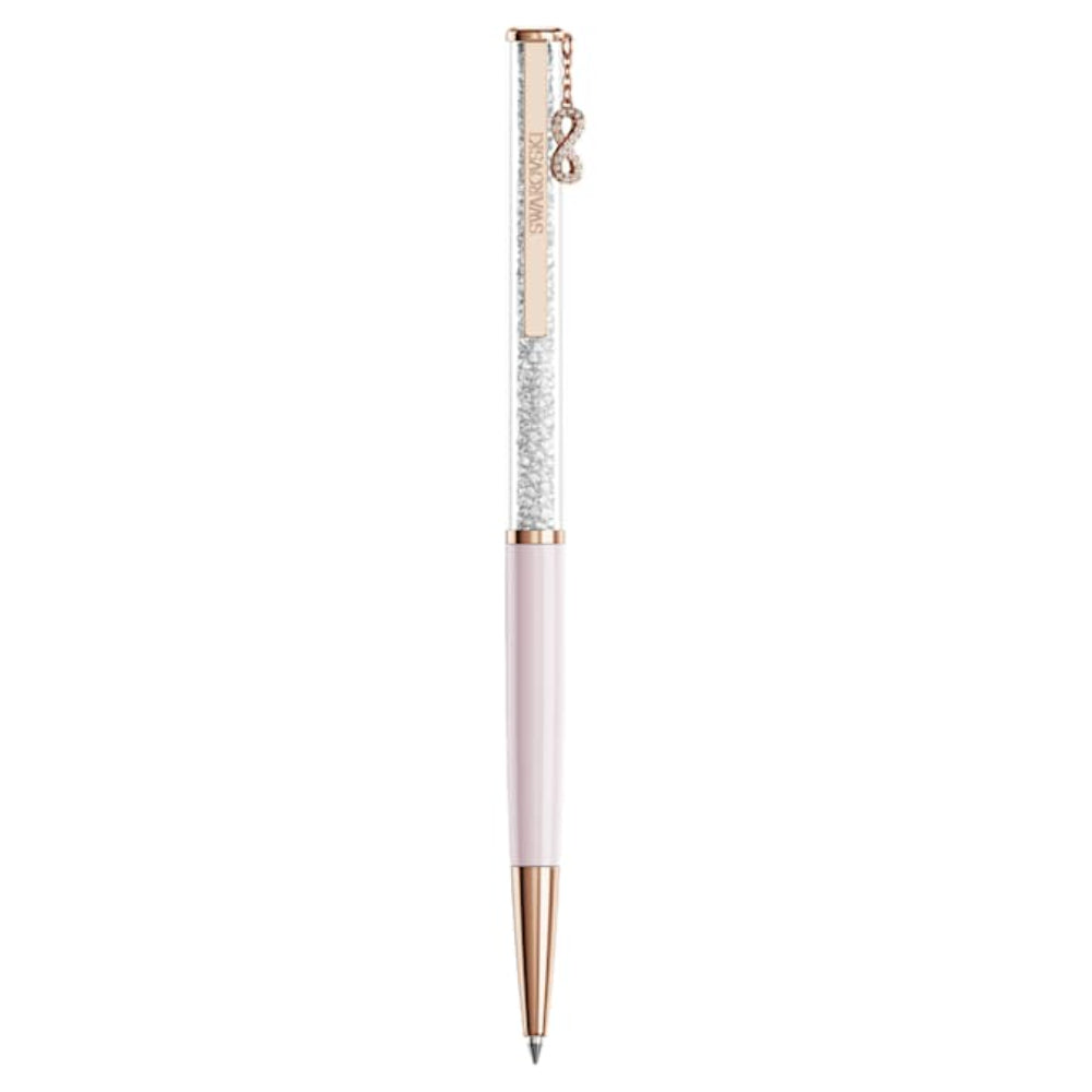 Swarovski Rose Gold-Tone Plated Infinity Pink Lacquered Crystalline Silk Ballpoint Pen image 1