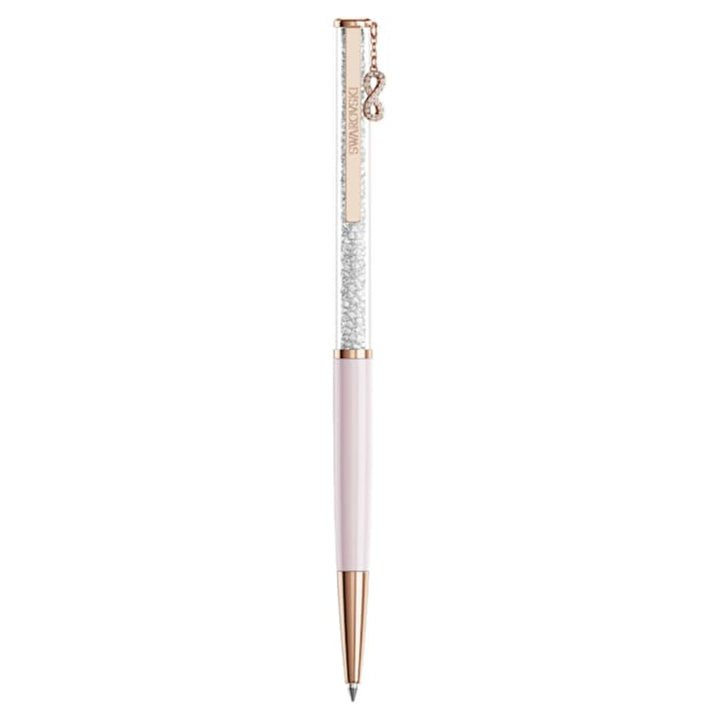 Swarovski Rose Gold-Tone Plated Infinity Pink Lacquered Crystalline Silk Ballpoint Pen image 1