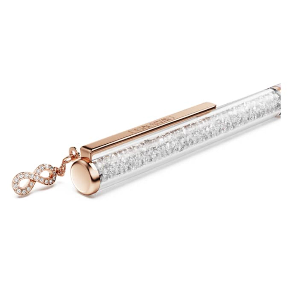 Swarovski Rose Gold-Tone Plated Infinity Pink Lacquered Crystalline Silk Ballpoint Pen image 3