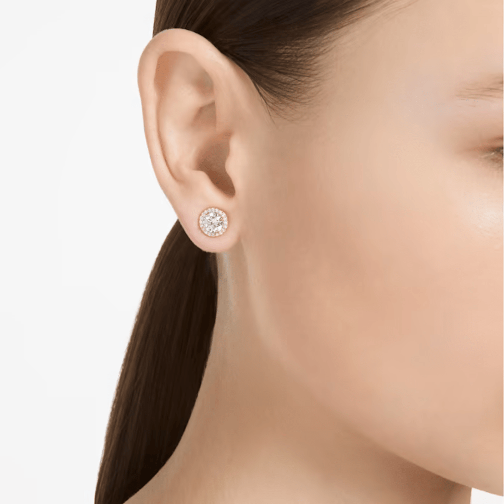 Swarovski Rose Gold Una Round Cut Stud Earrings - MococoSwarovski56362759009656362754Earrings