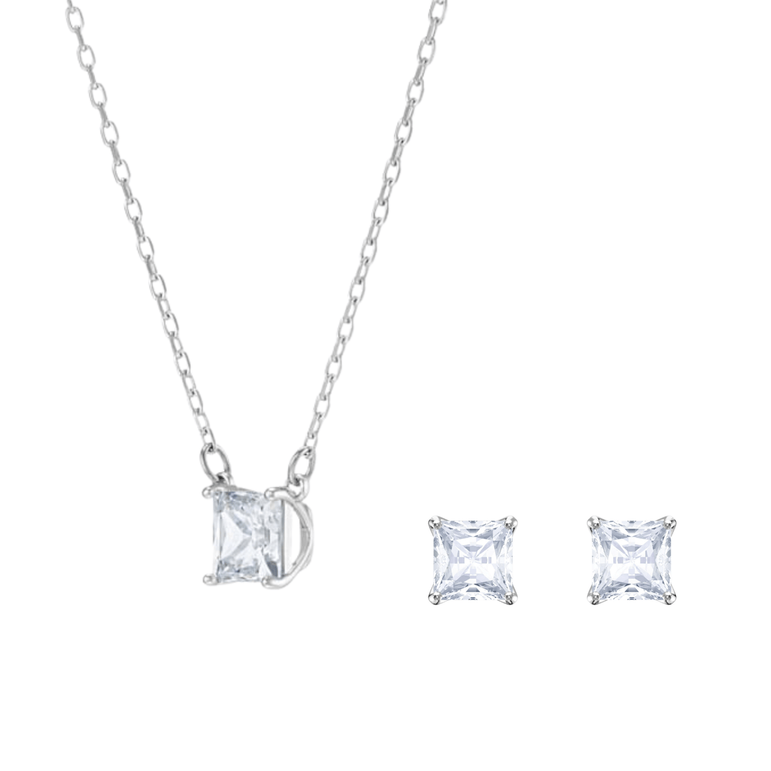 Swarovski Silver Attract Necklace and Earring Set - MococoSwarovski