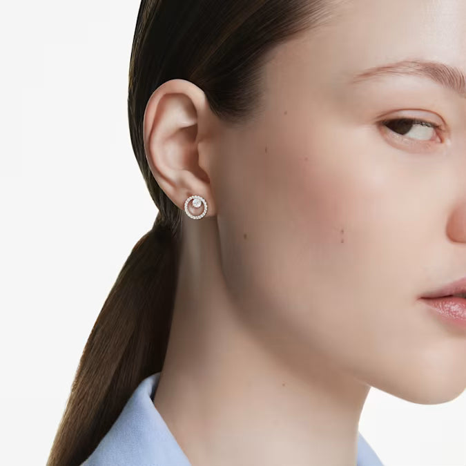 Swarovski Silver Constella Round Cut Stud Earrings