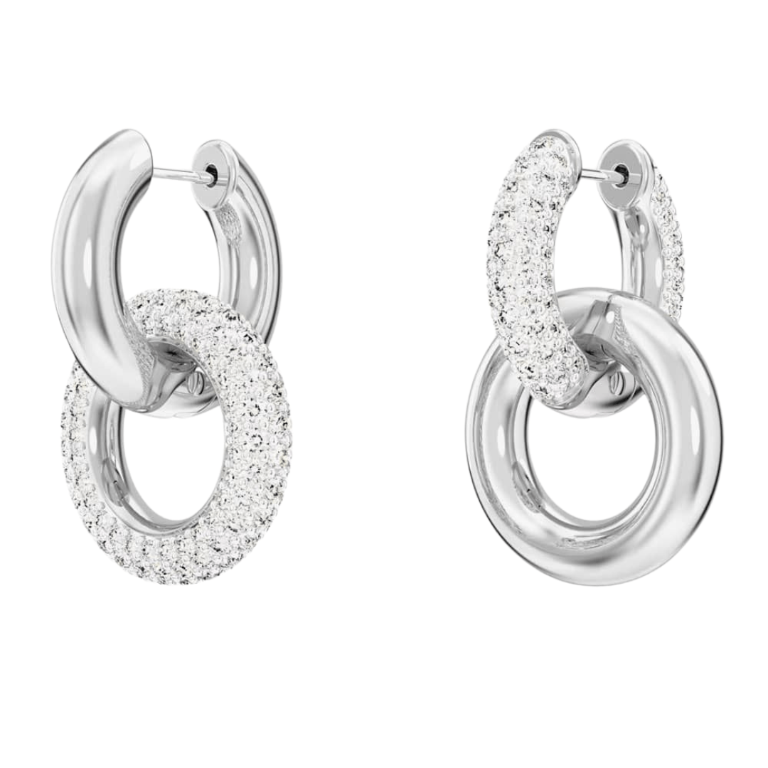 Swarovski Silver Dextera Interlocking Hoop Earrings - MococoSwarovski56718079009656718070Earrings