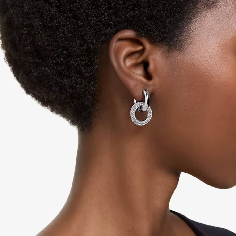 Swarovski Silver Dextera Interlocking Hoop Earrings - MococoSwarovski56718079009656718070Earrings