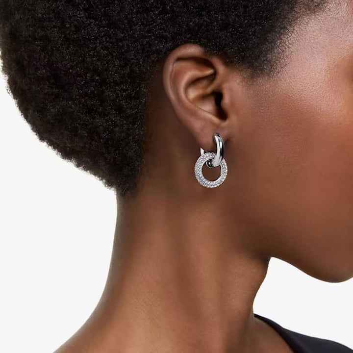 Swarovski Silver Dextera Interlocking Hoop Earrings - MococoSwarovski56718079009656718070Earrings