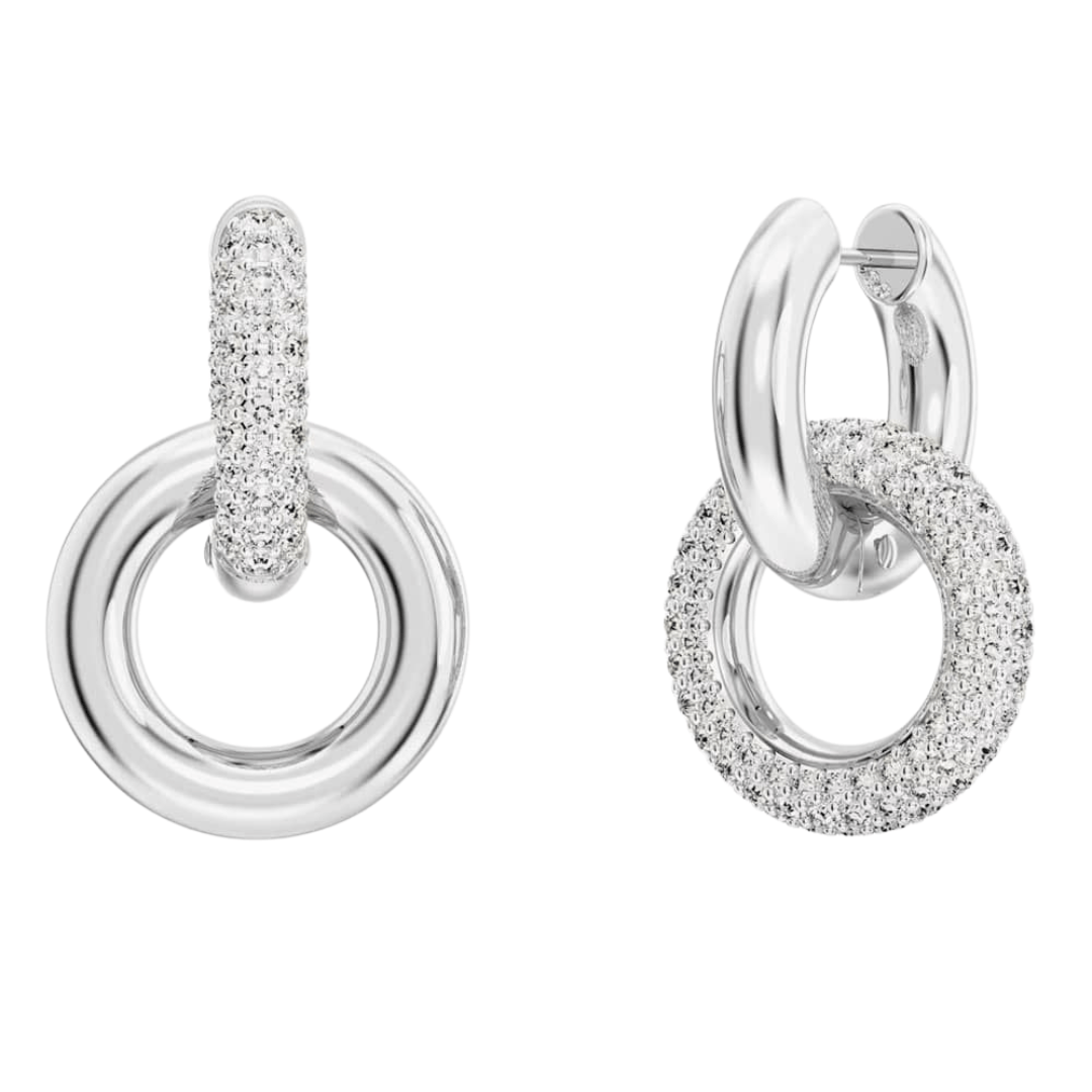 Swarovski Silver Dextera Interlocking Hoop Earrings - MococoSwarovski56718079009656718070Earrings
