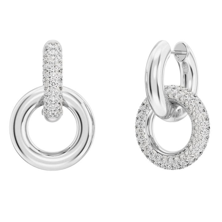 Swarovski Silver Dextera Interlocking Hoop Earrings - MococoSwarovski56718079009656718070Earrings