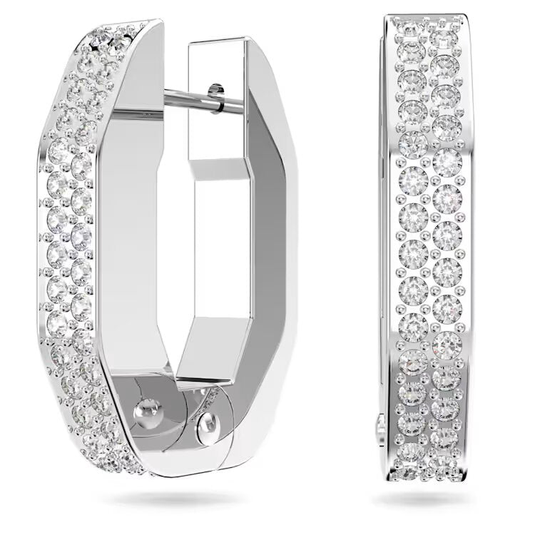 Swarovski Silver Dextera Octagon Small Hoop Earrings - MococoSwarovski56183079009656183076Earrings