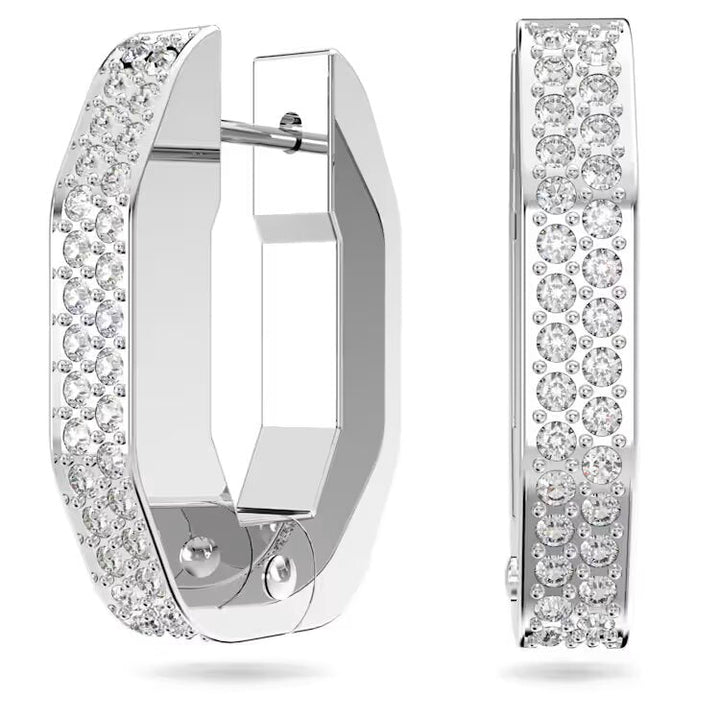 Swarovski Silver Dextera Octagon Small Hoop Earrings - MococoSwarovski56183079009656183076Earrings