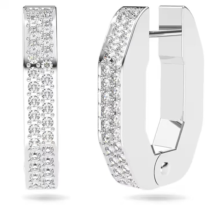 Swarovski Silver Dextera Octagon Small Hoop Earrings - MococoSwarovski56183079009656183076Earrings