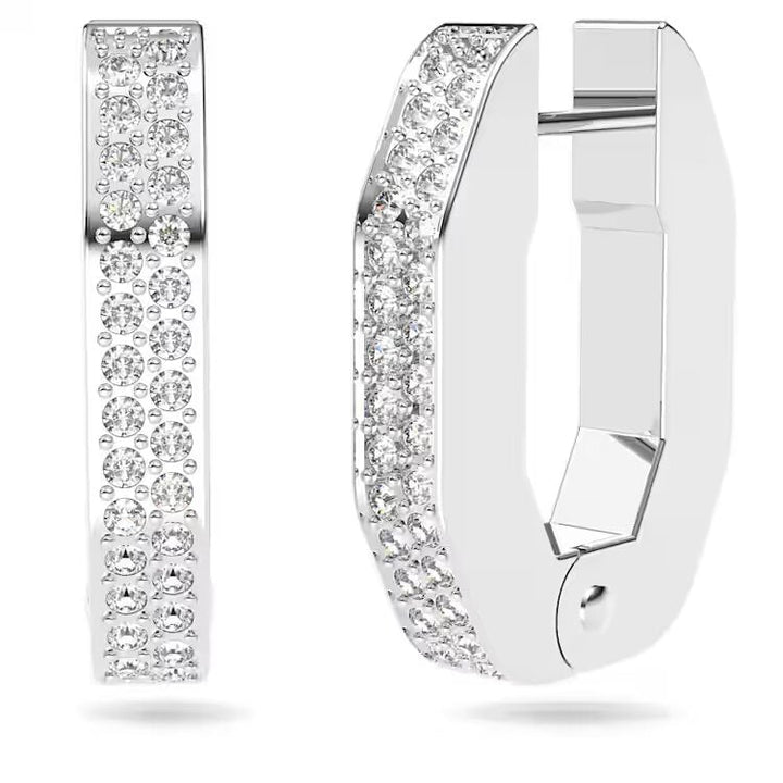 Swarovski Silver Dextera Octagon Small Hoop Earrings - MococoSwarovski56183079009656183076Earrings