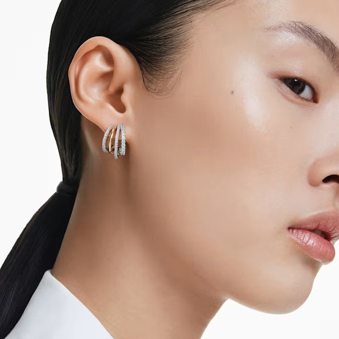 Swarovski Silver & Gold Hyperbola Hoop Earrings - MococoSwarovski56897189009656897188Earrings