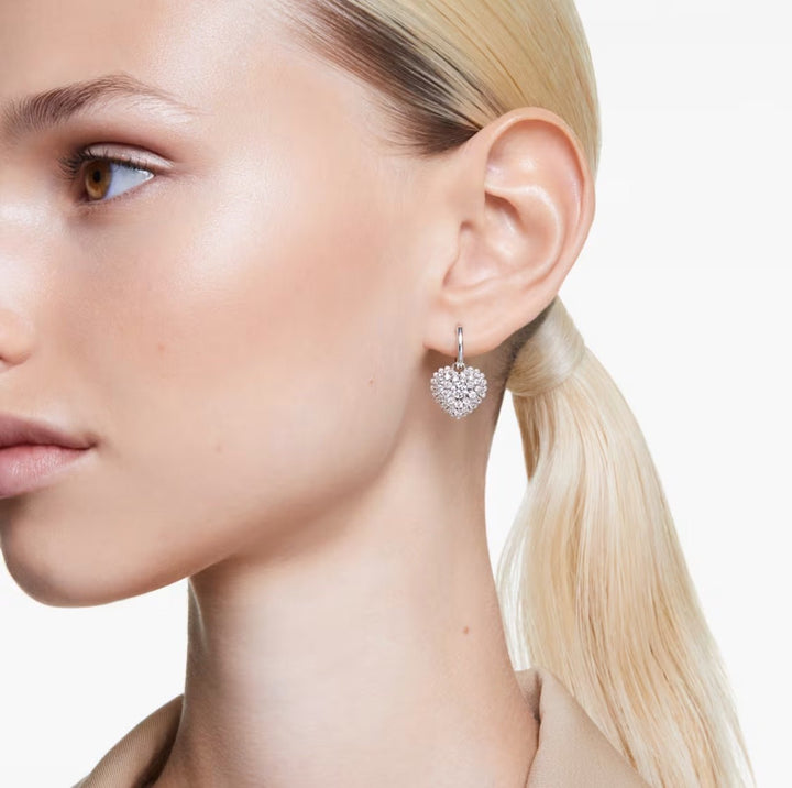 Swarovski Silver Hyperbola Heart Drop Earrings - MococoSwarovski56843849009656843840Earrings