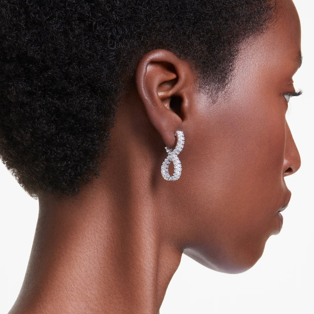 Swarovski Silver Hyperbola Infinity Hoop Earrings - MococoSwarovski56840479009656840474Earrings