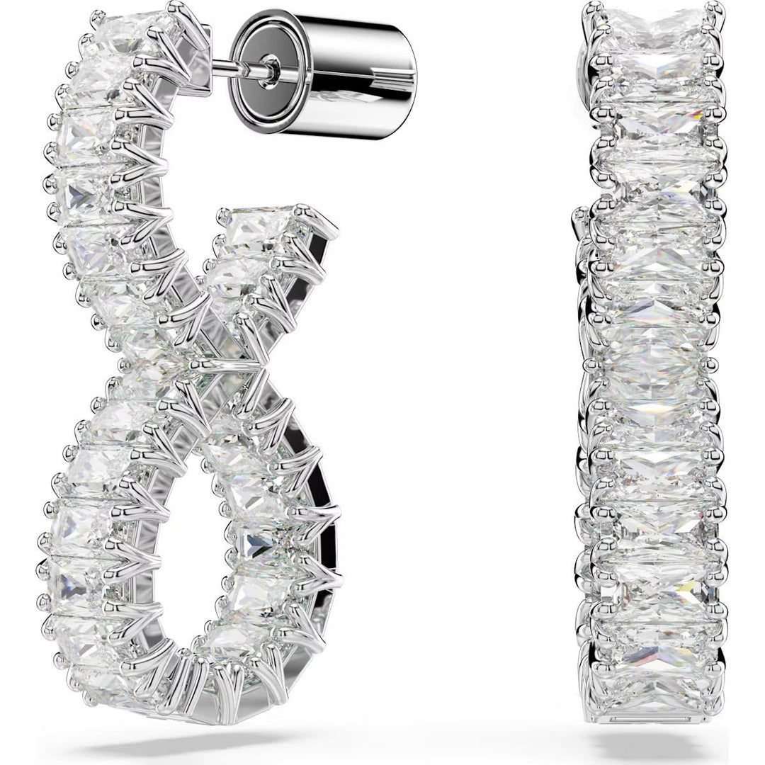 Swarovski Silver Hyperbola Infinity Hoop Earrings - MococoSwarovski56840479009656840474Earrings