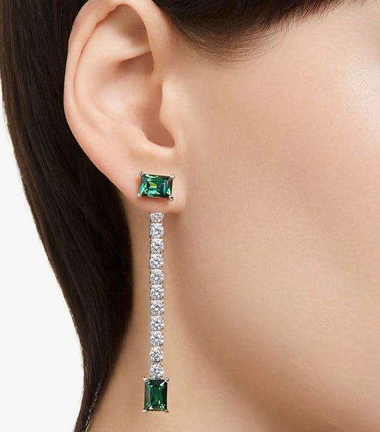 Swarovski Silver Matrix Green Drop Earrings - MococoSwarovski56657869009656657867Earrings