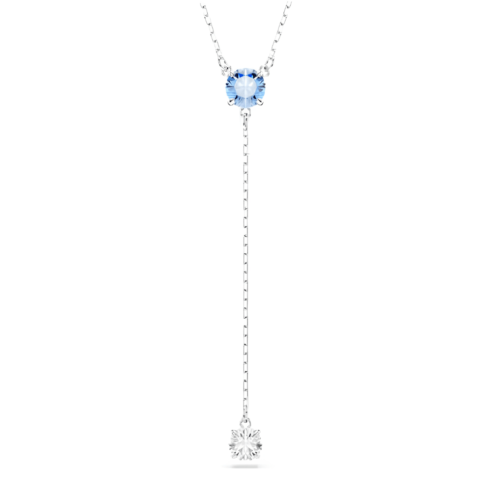 Swarovski Silver Stilla Attract Y Round Cut Blue Necklace - MococoSwarovski57342499009657342496Necklaces