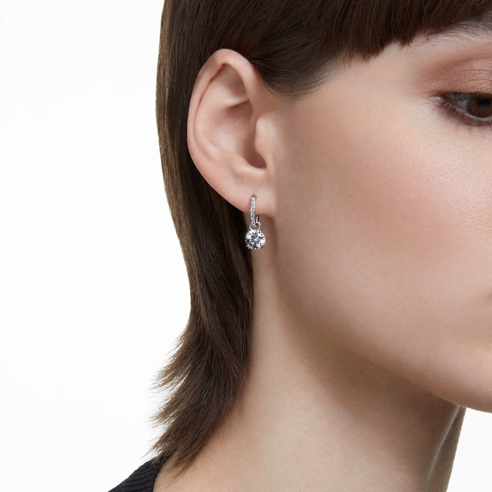 Swarovski Silver Stilla Round Cut Huggie Hoop Earrings - MococoSwarovski56367179009656367179Earrings