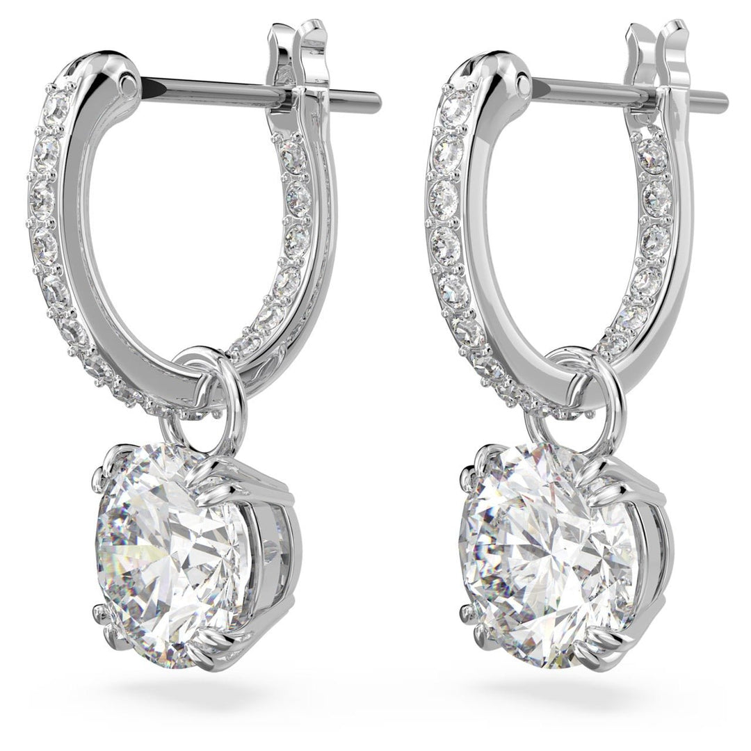 Swarovski Silver Stilla Round Cut Huggie Hoop Earrings - MococoSwarovski56367179009656367179Earrings