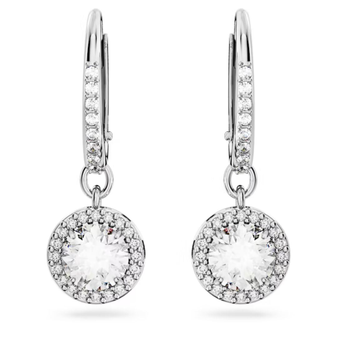 Swarovski Silver Una Round Cut Drop Earrings - MococoSwarovski56362709009656362709Earrings