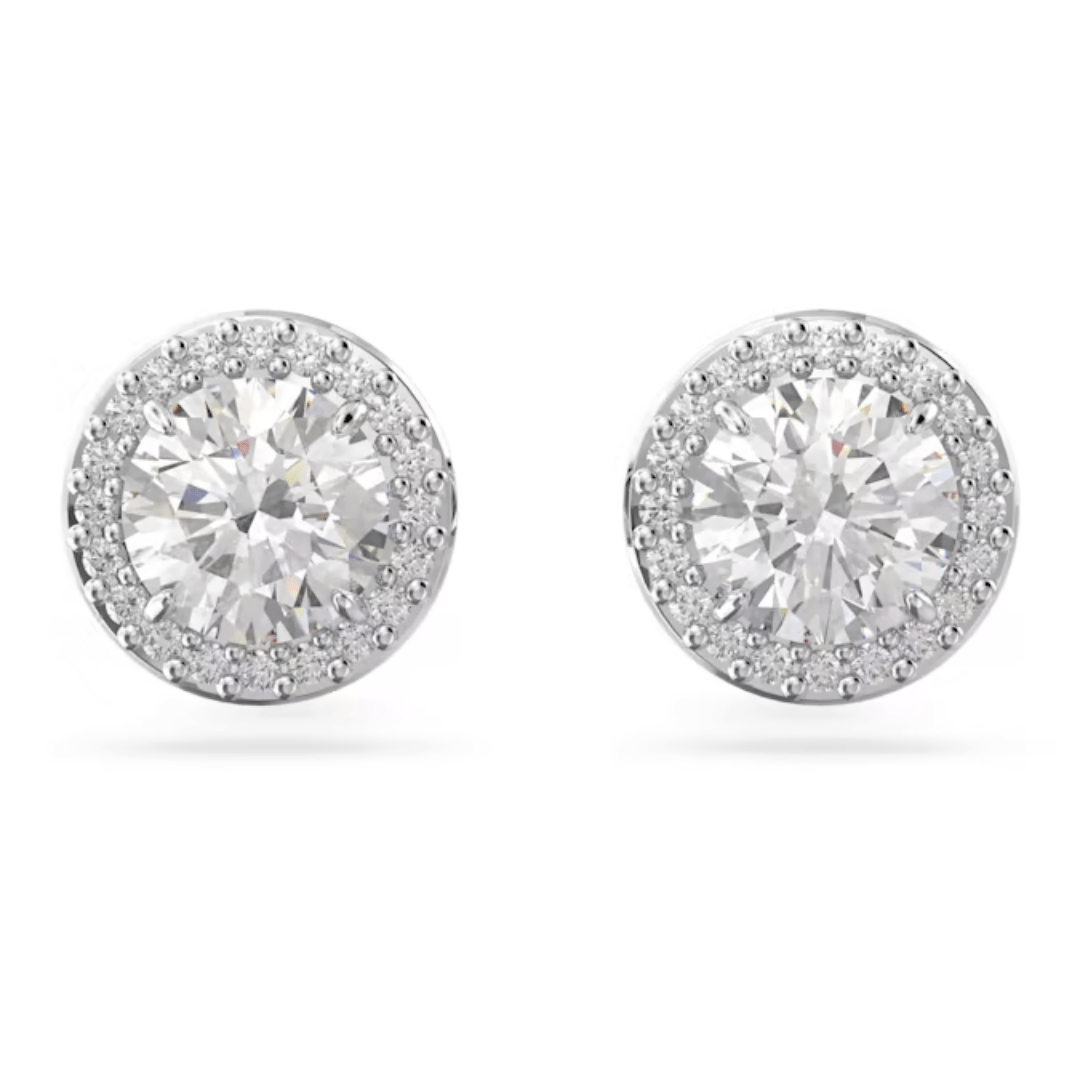 Swarovski Silver Una Round Cut Pave Stud Earrings - MococoSwarovski56362699009656362693Earrings