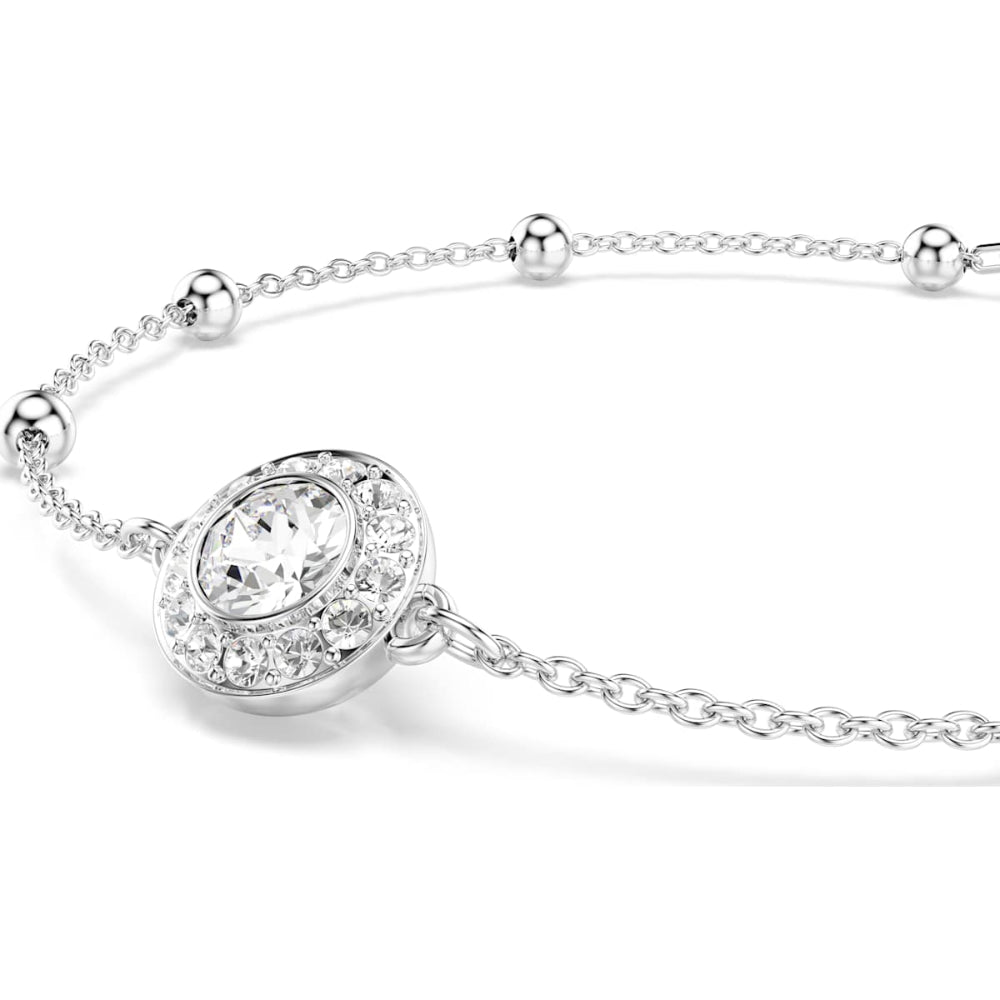Swarovski Una Rhodium-Plated White Round-Cut Angelic Bracelet 4