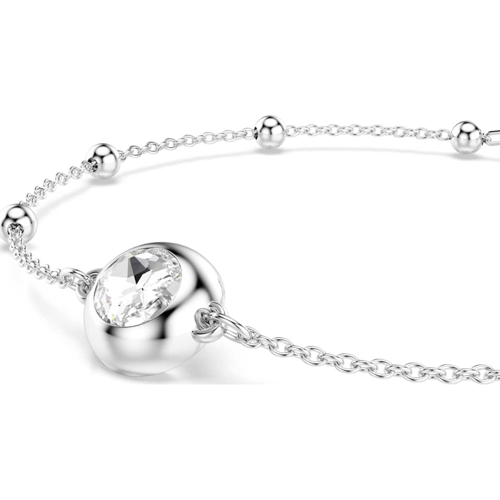 Swarovski Una Rhodium-Plated White Round-Cut Angelic Bracelet 5