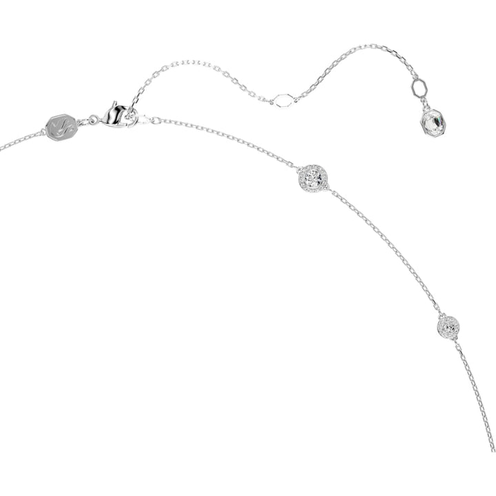 Swarovski Una Rhodium-Plated White Round-Cut Angelic Strandage Necklace 4