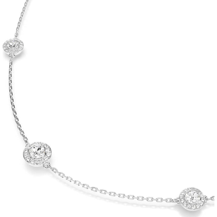 Swarovski Una Rhodium-Plated White Round-Cut Angelic Strandage Necklace 5