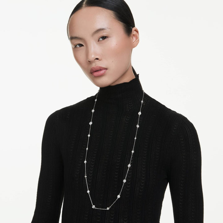 Swarovski Una Rhodium - Plated White Round - Cut Angelic Strandage Necklace - MococoSwarovski57331979009657331971Necklace