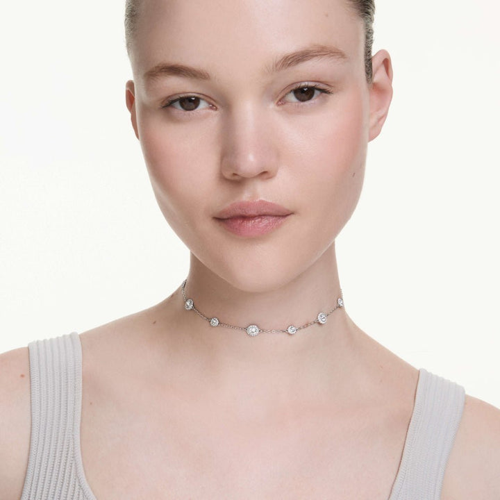 Swarovski Una Rhodium-Plated White Round-Cut Double-Sided Angelic Pendant - MococoSwarovski57331169009657331162Necklaces