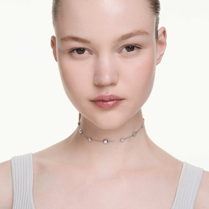 Swarovski Una Rhodium-Plated White Round-Cut Double-Sided Angelic Pendant - MococoSwarovski57331169009657331162Necklaces