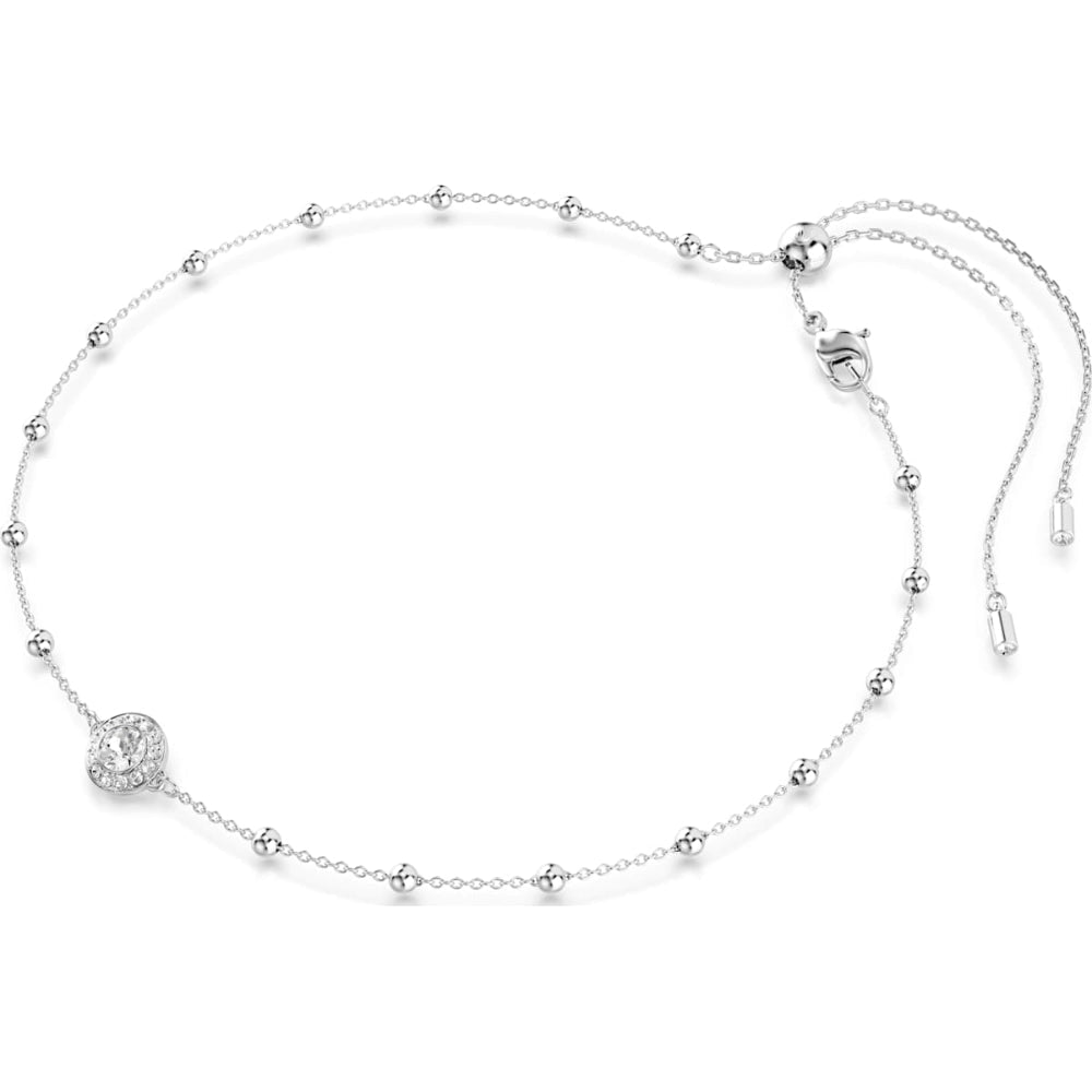 Swarovski Una Rhodium-Plated White Round-Cut Double-Sided Angelic Pendant - MococoSwarovski57331169009657331162Necklaces