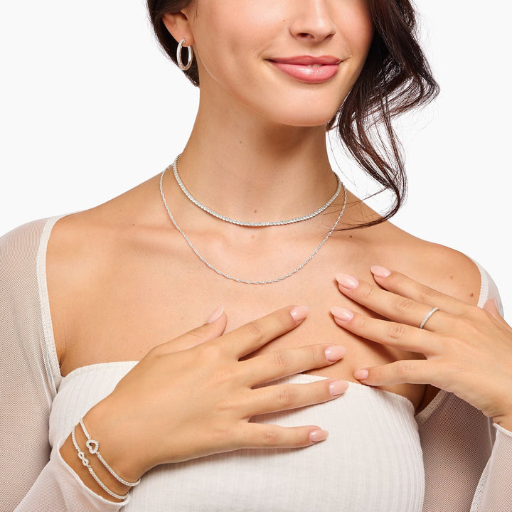 Thomas Sabo Elegant Recycled Sterling Silver Tennis Necklace - MococoThomas SaboKE2303-051-14-S