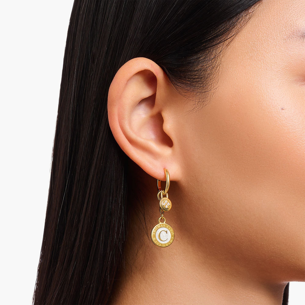 Thomas Sabo Gold Circular Drop Single Hoop Earring - MococoThomas SaboCR720 - 414 - 394051245560886Earrings