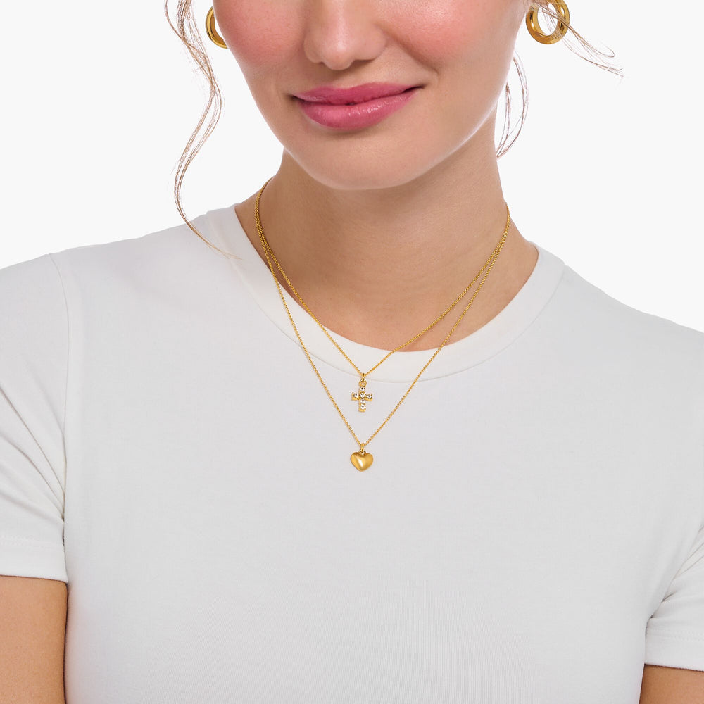 Thomas Sabo Gold CZ Cross Pendant Necklace - MococoThomas SaboKE2226 - 414 - 14 - L45V10040071Necklaces