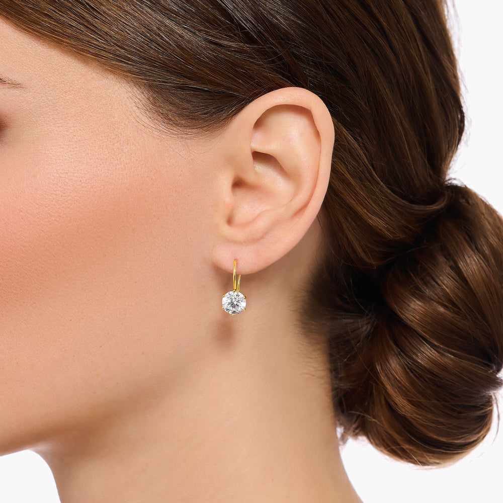 Thomas Sabo Gold Elegant Cabochon Zirconia Drop Earrings - MococoThomas SaboH2287-414-144051245579758Earrings