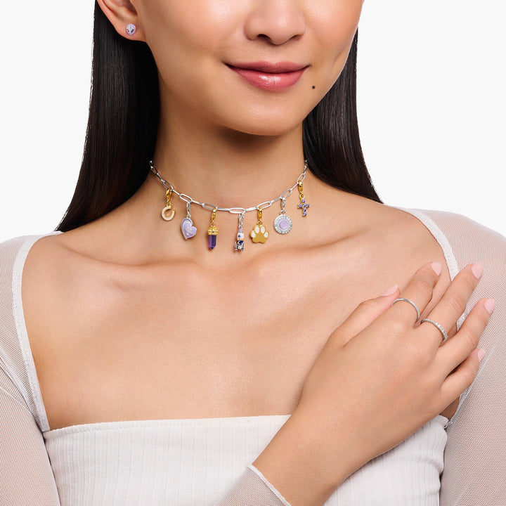 Thomas Sabo Gold Hexagon Imitation Amethyst Charm - MococoThomas Sabo2048 - 973 - 134051245561463Charms & Pendants