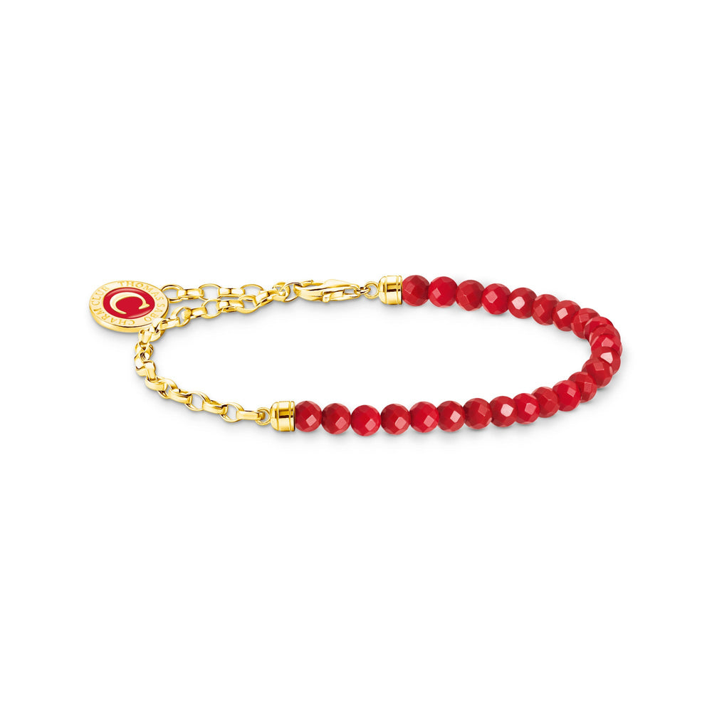 Thomas Sabo Gold Link Red Beaded Coin Bracelet - MococoThomas SaboA2130 - 427 - 10 - L19V4051245562576Bracelets