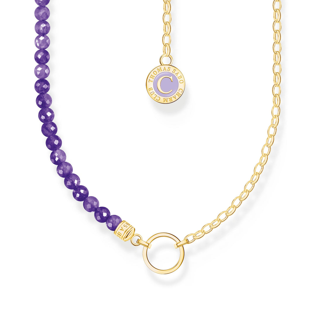 Thomas Sabo Gold Link Violet Beaded Coin Necklace - MococoThomas SaboKE2190 - 427 - 13 - L45v4051245560954Necklaces