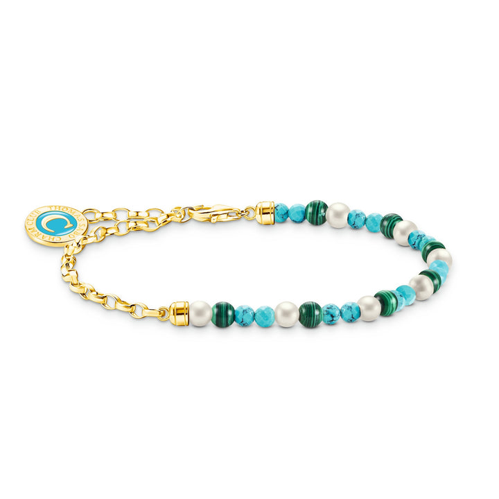 Thomas Sabo Gold Multicoloured Beaded Coin Charm Bracelet - MococoThomas SaboA2130 - 140 - 7 - L15v4051245558395Bracelets