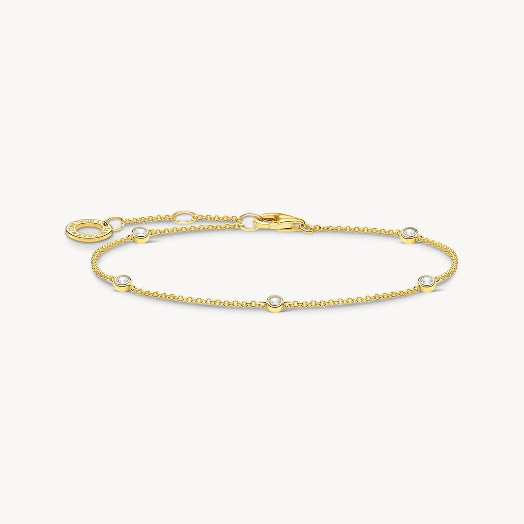 Thomas Sabo Gold-Plated Bracelet with Hand-Set White Zirconia Pendants - MococoThomas SaboA1999-414-14-L19VBracelets