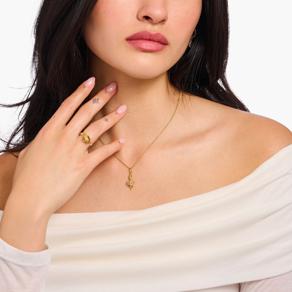 Thomas Sabo Gold Tempting Romance Snake Pendant Necklace - MococoThomas SaboKE2300-565-14Necklaces