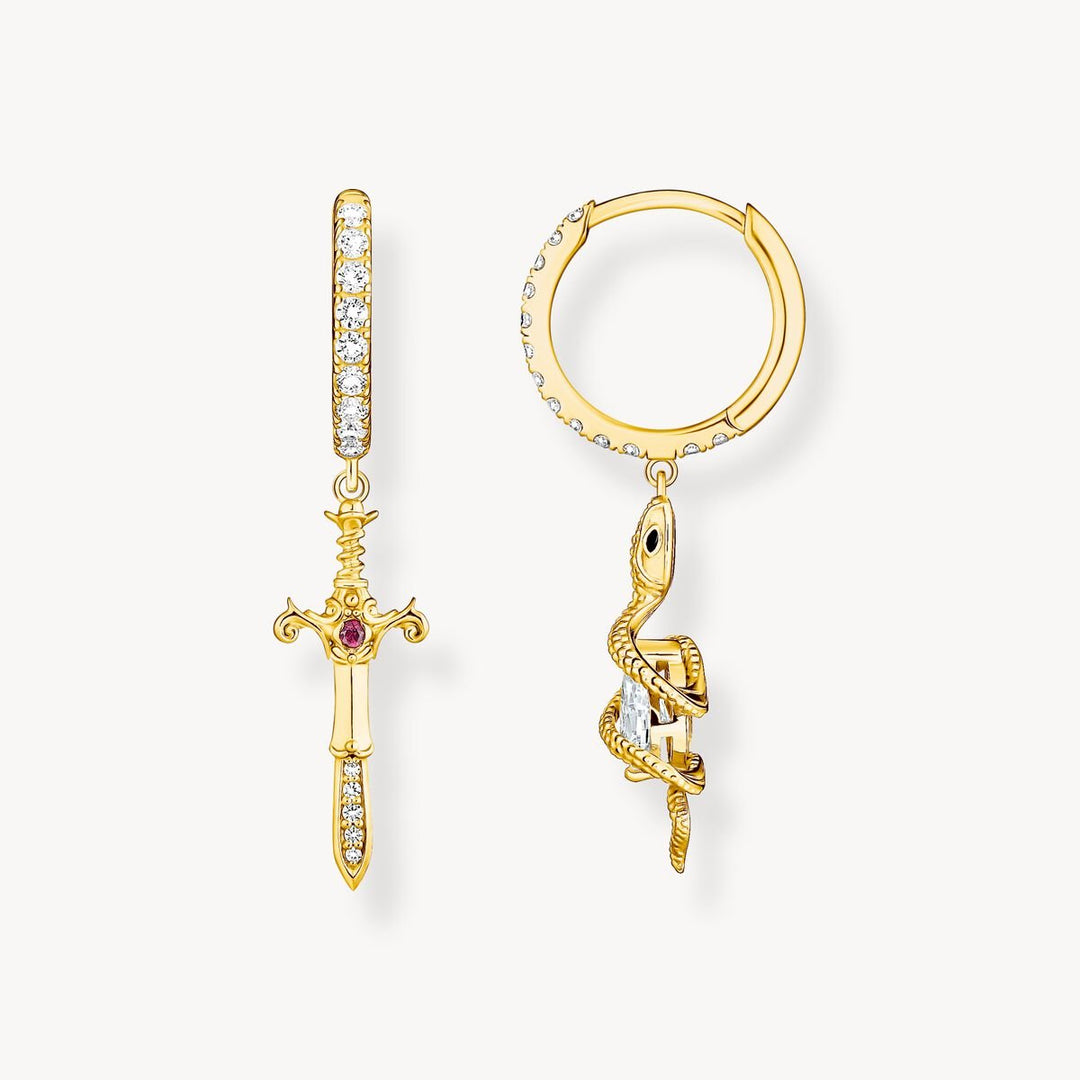 Thomas Sabo Gold Tempting Romance Snake & Sword Hoop Earrings - MococoThomas SaboCR750-995-7Earrings