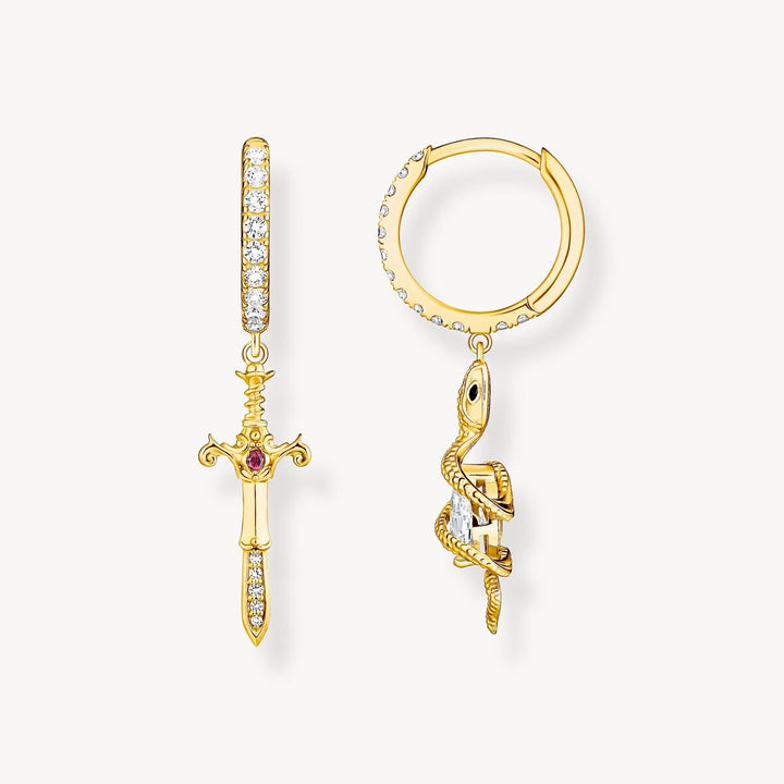 Thomas Sabo Gold Tempting Romance Snake & Sword Hoop Earrings - MococoThomas SaboCR750-995-7Earrings