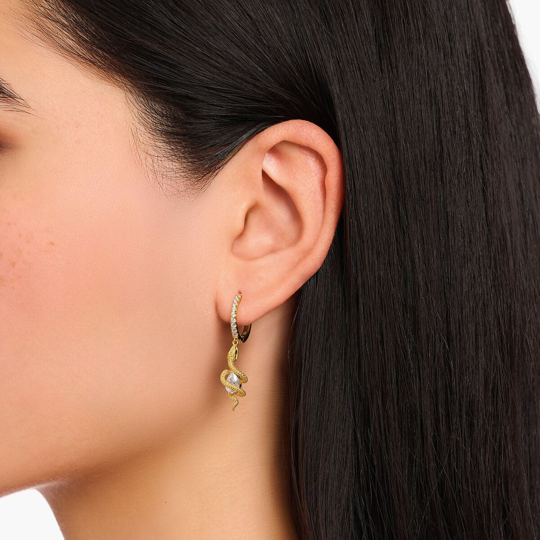 Thomas Sabo Gold Tempting Romance Snake &amp; Sword Hoop Earrings - MococoThomas SaboCR750-995-7Earrings