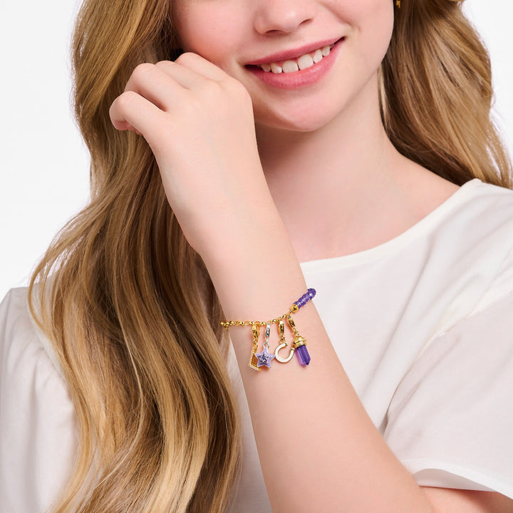 Thomas Sabo Gold & Violet Beaded Link Coin Bracelet - MococoThomas SaboA2130 - 427 - 13 - L17v4051245561043Bracelets