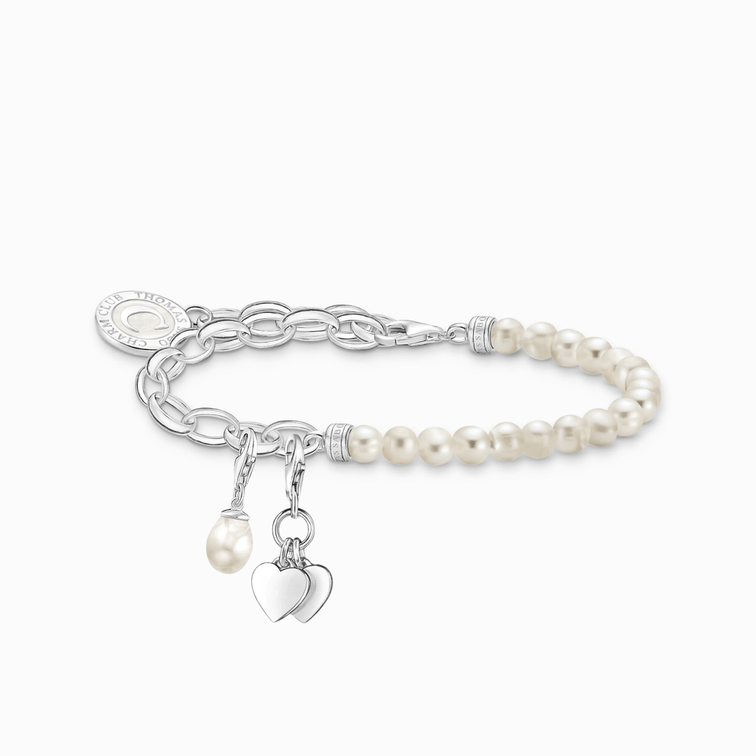 Thomas Sabo Pearl Charm Bracelet Set with Double Heart Charm - MococoThomas SaboJewellery Sets